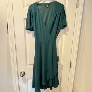 Lulu’s Forest Green Wrap Dress